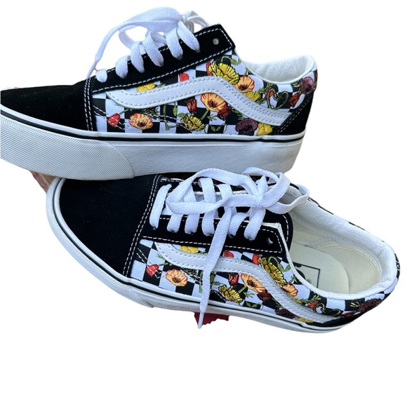 VANS Old Skool Plat Poppy Checkerboard - Picture 3 of 5